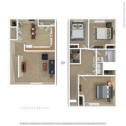 Floor plan for 3 beds, 1 bath